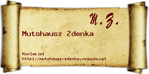 Mutshausz Zdenka névjegykártya