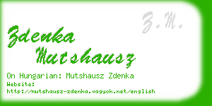 zdenka mutshausz business card